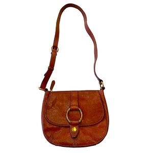 Perfect Autumn Bag! The Classic Frye Top Zip Saddle Crossbody in Cognac